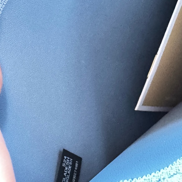 Michael Kors Reed Large Belted Shoulder Tote Leather Bag Denim Exotic Accents - Picture 15 of 15